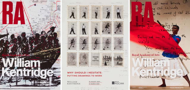 William Kentridge; William Kentridge: Why Should I Hesitate, poster; Royal Academy of Arts: William Kentridge, poster; Royal Academy of Arts: William Kentridge, poster, three