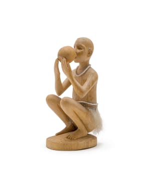 Julius Mfethe; Figure Drinking from a Bowl