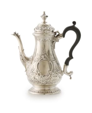 A George II silver hot water jug, Thomas Mason, London, 1755