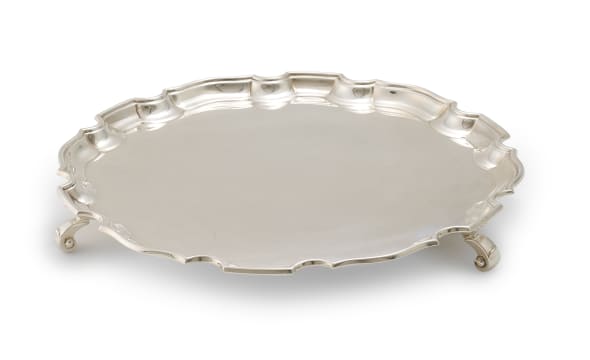 A George V silver salver, Adie Brothers Ltd, Birmingham, 1933, retailed by Wilson & Gill