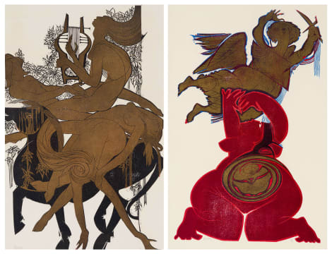Raymond Andrews; Nudes on a Horse; Angel and Mary, two