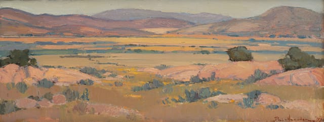 Piet van Heerden; Landscape with Mountains in the Distance