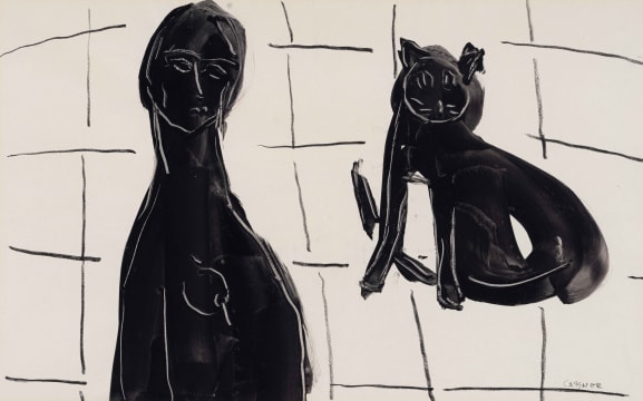 Charles Gassner; Figure and Cat