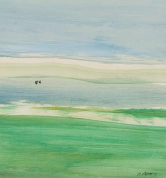 Nico Verboom; Abstract Landscape in Blue and Green