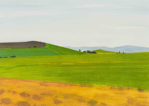 Nico Verboom; Farm Landscape with Mountains