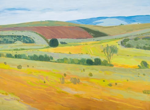 Nico Verboom; Landscape with Gravel Road and Distant Hills