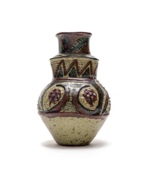 Lephina Molefe, Rorke's Drift; Vase with incised pattern and relief decoration
