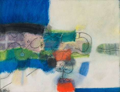 Douglas Portway; Abstract Composition in Blue and Green