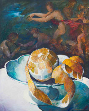Louis van Heerden; Peeled Orange with Figures