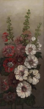 Henry John Dykman; Hollyhocks