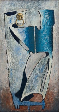 Johan van Heerden; Abstract Composition with Anthropomorphized Door Knocker