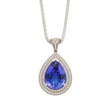 The Diamond Shoppe; Tanzanite and diamond pendant