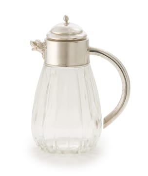 An Italian silverplate-mounted glass claret jug, 20th century