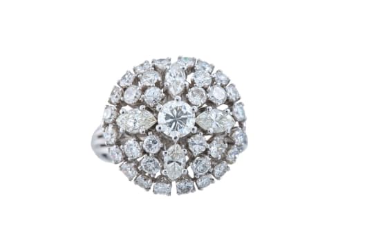 Diamond clustered dress ring