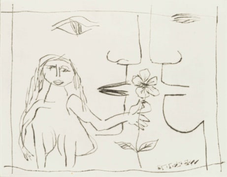 Walter Battiss; Girl with Flower