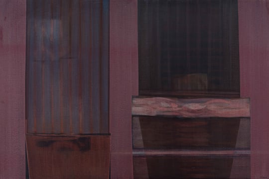 Lionel Abrams; Untitled (Abstract Composition in Maroon)