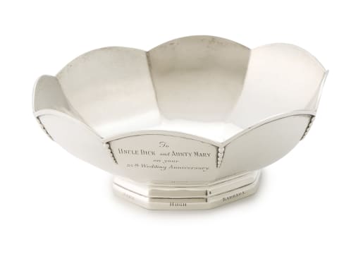 A George V silver lobed bowl, Mappin & Webb, London, 1932