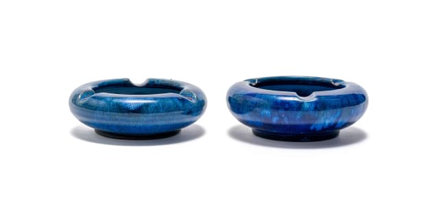 Linn Ware/Ceramic Studio; Blue ashtrays, two