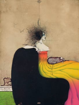 Paul Wunderlich; Seated Woman with Cat