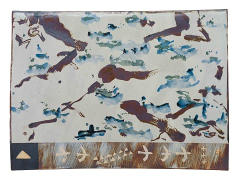 Andrew Walford; Large tile with decorative markings and motifs