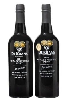 De Krans; Vintage Reserve Port; 2001, 2002; 2 (1 x 2); 750ml