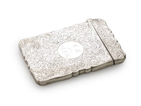 A Victorian silver card case, Frank Moss, Birmingham, 1878