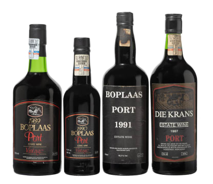 Cape Fortified Collection; Boplaas, De Krans; 1987, 1989, 1990, 1991; 4 (1 x 4); 750ml