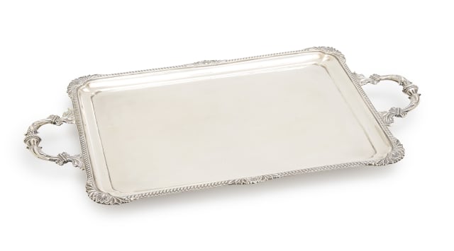 A George V silver tray, Henry Matthews, Birmingham, 1912