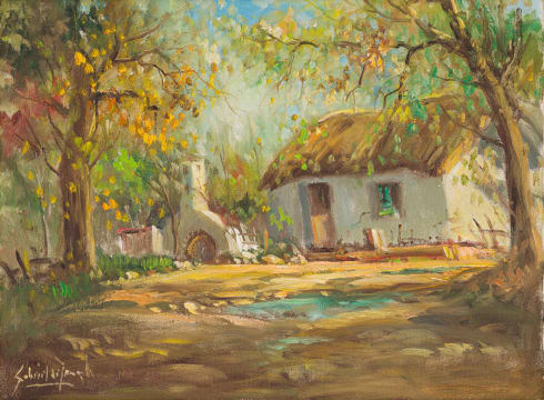 Gabriel de Jongh; Cottage with Trees