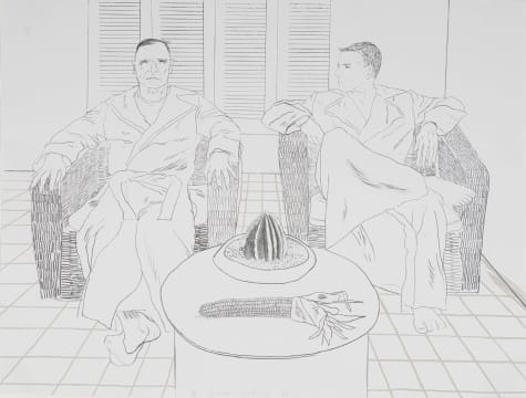 David Hockney; Christopher Isherwood and Don Bachardy (Scottish Arts Council 186)