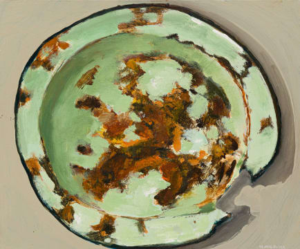 Hermann Niebuhr; Untitled (Rusted Enamel Plate)