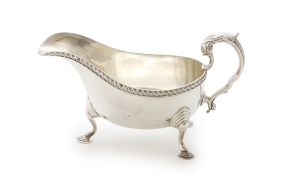 A George VI silver sauceboat, S Blackenesee & Son, Chester, 1938