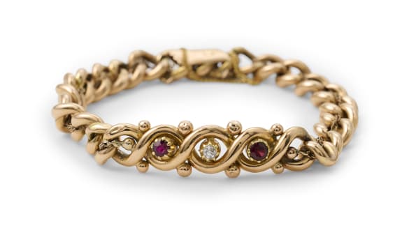 Garnet and diamond bracelet