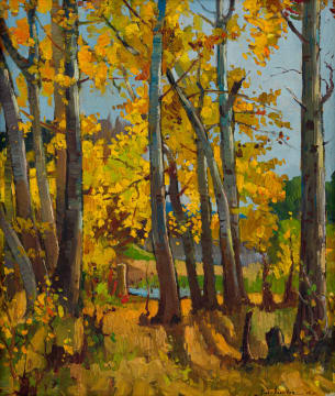 Piet van Heerden; Autumn Trees
