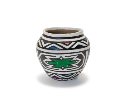 Esther Mahlangu; Untitled (Pot with Ndebele Patterns)