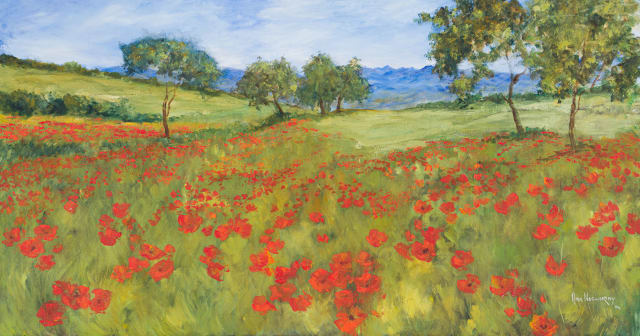 Ann Nosworthy; Landscape with Poppies