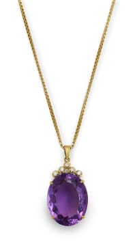 Amethyst pendant and chain