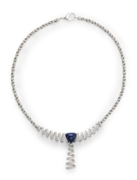 Iolite and diamond necklace