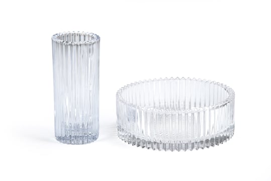 Soga; Ribbed vase and bowl