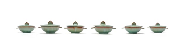 Linn Ware; Lidded soup bowls, six