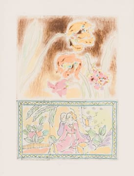 Andrew Verster; Irises with Oriental Figures