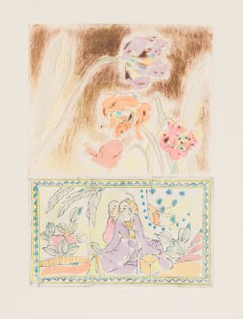 Andrew Verster; Irises with Oriental Figures IV