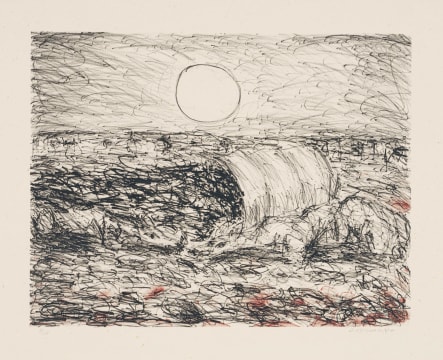 David Koloane; Untitled (Moonlit Landscape)