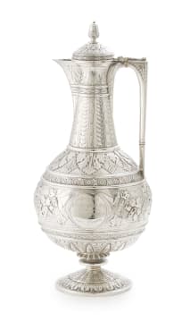 A Scottish silver presentation hot water jug, John Crichton, Edinburgh, 1877