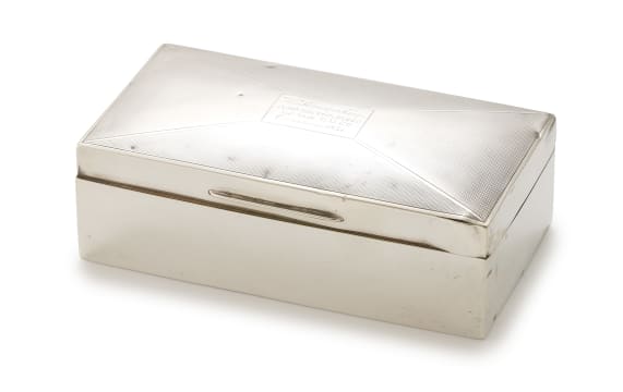 A George V silver cigar box, Hemming & Walton, Birmingham, 1931
