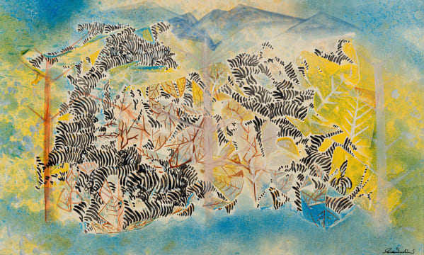 Gordon Vorster; Landscape with Abstract Zebra