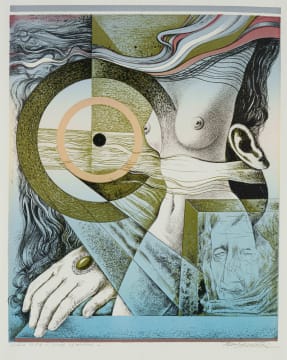 Armando Baldinelli; Abstract Landscape with Nude Figure