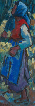 Hennie Niemann Snr; Harvester with Headscarf