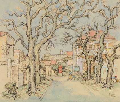 Gregoire Boonzaier; The Red Letterbox, Kenilworth P. Office, Cape