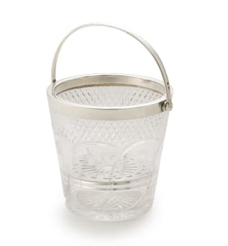 A George V silver-mounted glass ice bucket, Mappin & Webb, Sheffield, 1931